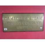 Brass sign - Gamecock Steam Towing Company Ltd