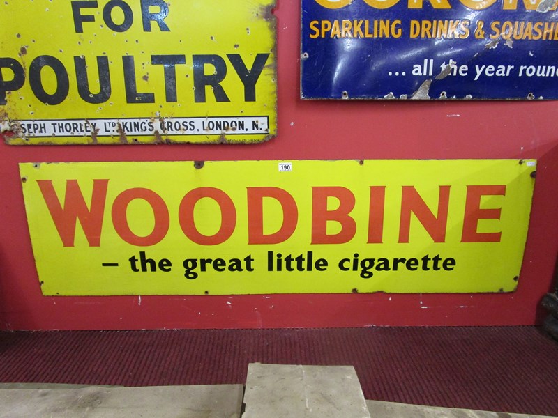 Enamel sign - Woodbine (43cm x 153cm)