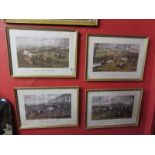 Set of 4 steeplechasing engravings