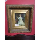 Small oil in heavy decorative gilt frame