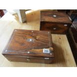 2 inlaid jewellery boxes