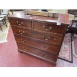 Mahogany chest of 2 over 3 drawers - H: 87cm W: 92cm D: 49cm