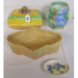 3 pieces of colourful Beswick & pin tray