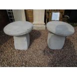 Pair of stone reproduction staddle stones