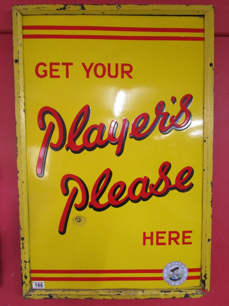 Enamel sign - Players Please - Framed (92cm x 61cm)