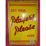 Enamel sign - Players Please - Framed (92cm x 61cm)