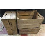 3 original wooden advertising boxes to include Evesham & Worcester