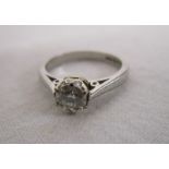 Fine platinum diamond solitaire ring (approx 0.5 carat)