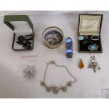 Collection of costume jewellery to include Whitby jet