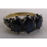 Gold Victorian style sapphire ring