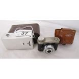 2 miniature cameras to include 1 West German PETiE & 1 Japanese with leather cases