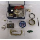 Box of vintage costume jewellery etc