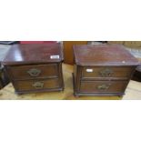 Pair of small mahogany 2 drawer chests