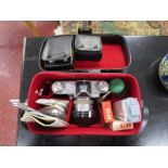 Cased Praktina camera & accessories