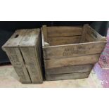 3 original wooden advertising boxes to include Evesham