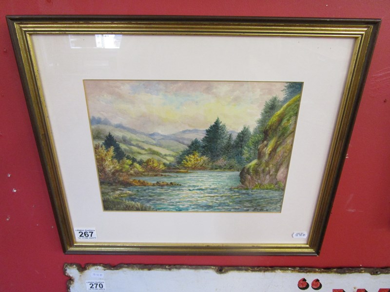 Watercolour - River scene by Alan White