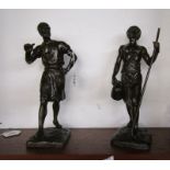 Pair of 19C bronzed figures - Arab gentlemen