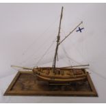 Cased hand crafted model boat