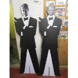 James Bond style cardboard cut-outs - Roger Moore and Pierce Brosnan added