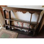 Antique oak dresser rack