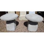 Pair of reproduction staddle stones