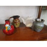 4 ceramic examples to include Poole vase