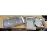 Retro chrome tray and dishes to include meat dish