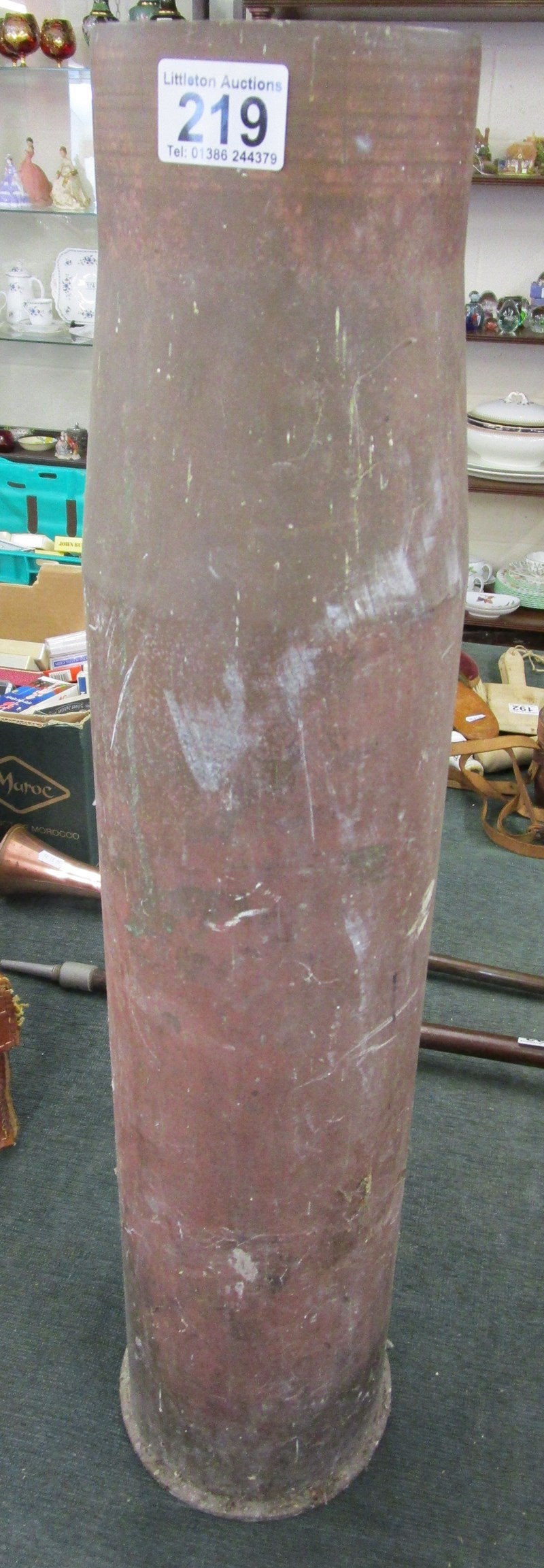 Large brass mortar shell