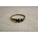 Georgian emerald & diamond gold child's ring
