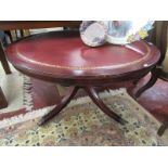 Regency style circular leather top table