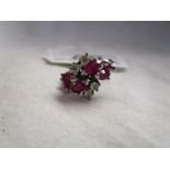 Silver stone set ring