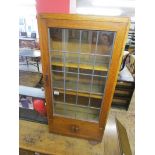 Oak & leaded light cabinet