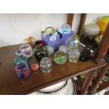 Collection of glass paperweights