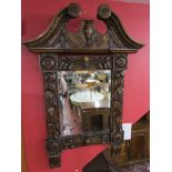 19C finely carved oak mirror