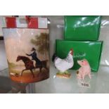 George Stubbs Beswick vase & 2 animal figures - All boxed