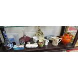 Shelf of collectables to include Portmeirion and Beswick etc