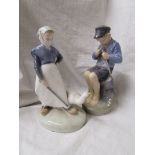 Royal Copenhagen boy & girl figures