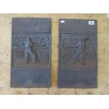 Pair of iron fire-back plaques - Bakers