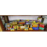 Shelf of die-cast cars - Mostly Matchbox - Many boxed