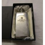 Havana club hip flask marked Iconica with pewter markings