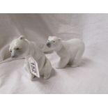 2 Lladro polar bear figures