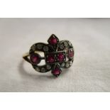 Gold ruby & diamond set ring