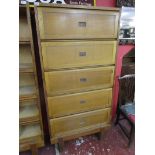 Mid century Staverton light oak pigeon hole haberdashery cabinet