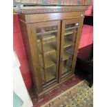 Arts & Crafts oak and glazed bookcase