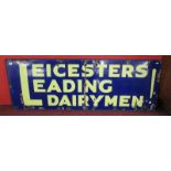 Enamel sign - Leicester's Leading Dairy Men (mounted on board)