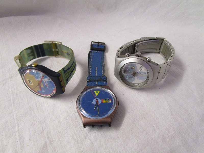 3 Swatch gents watches including chronometer with new battery