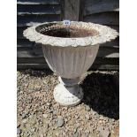 Victorian cast iron urn on base