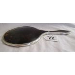 Silver & tortoiseshell hand mirror