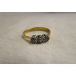 18ct gold 3 stone diamond ring