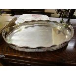 Large silver plate serving tray